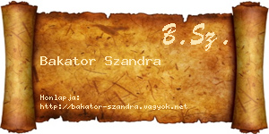 Bakator Szandra névjegykártya
